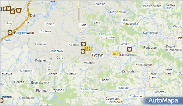 mapa Tyczyn powiat rzeszowski, Tyczyn powiat rzeszowski na mapie Targeo