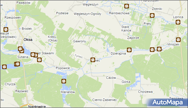 mapa Tyniec-Kolonia, Tyniec-Kolonia na mapie Targeo