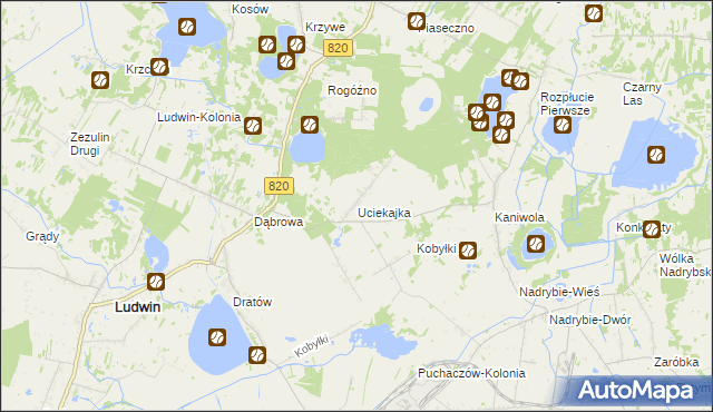 mapa Uciekajka, Uciekajka na mapie Targeo