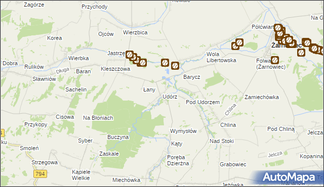 mapa Udórz, Udórz na mapie Targeo