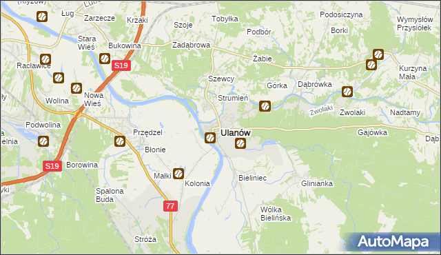 mapa Ulanów powiat niżański, Ulanów powiat niżański na mapie Targeo