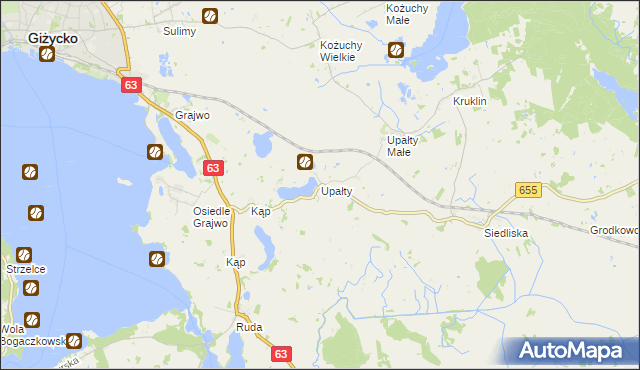 mapa Upałty, Upałty na mapie Targeo