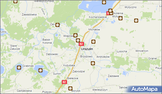 mapa Urszulin powiat włodawski, Urszulin powiat włodawski na mapie Targeo