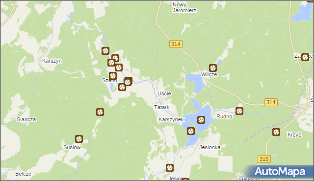 mapa Uście, Uście na mapie Targeo