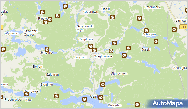 mapa Wąglikowice, Wąglikowice na mapie Targeo