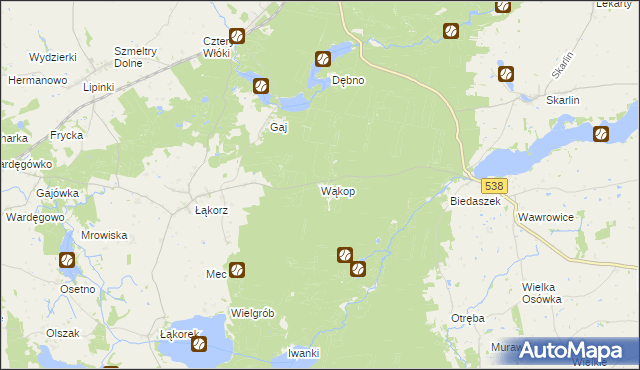 mapa Wąkop, Wąkop na mapie Targeo