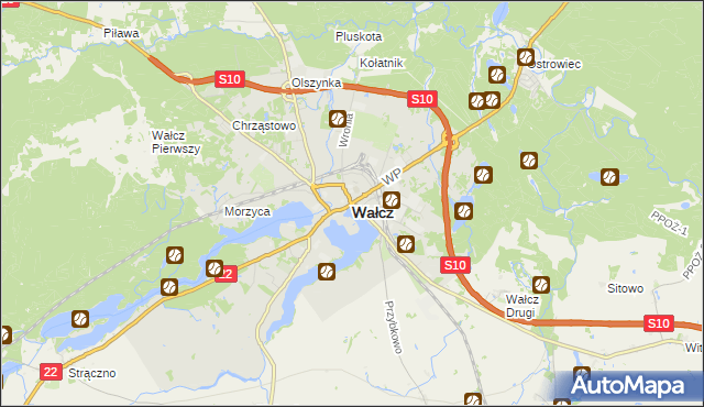 mapa Wałcz, Wałcz na mapie Targeo