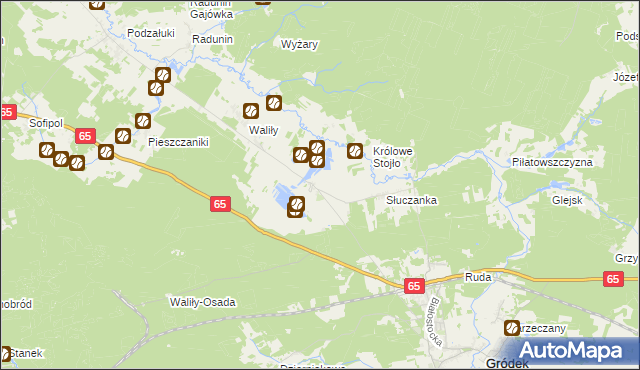 mapa Waliły-Dwór, Waliły-Dwór na mapie Targeo