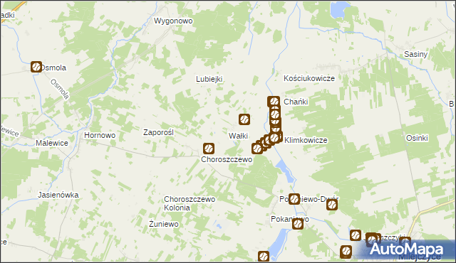 mapa Wałki gmina Milejczyce, Wałki gmina Milejczyce na mapie Targeo