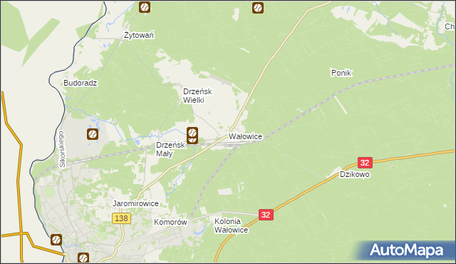 mapa Wałowice gmina Gubin, Wałowice gmina Gubin na mapie Targeo