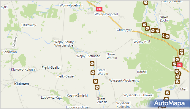 mapa Warele-Filipowicze, Warele-Filipowicze na mapie Targeo