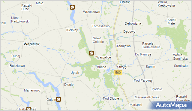 mapa Warpalice, Warpalice na mapie Targeo