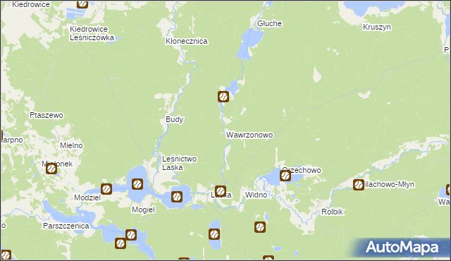 mapa Wawrzonowo, Wawrzonowo na mapie Targeo