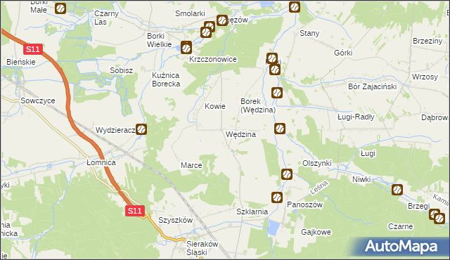 mapa Wędzina, Wędzina na mapie Targeo