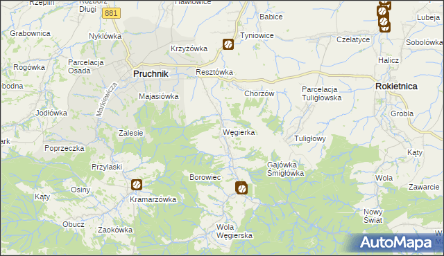 mapa Węgierka, Węgierka na mapie Targeo