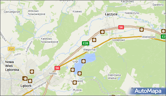 mapa Węgornia, Węgornia na mapie Targeo