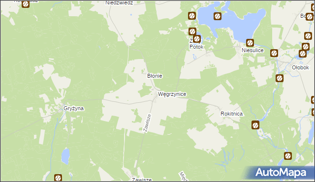 mapa Węgrzynice, Węgrzynice na mapie Targeo