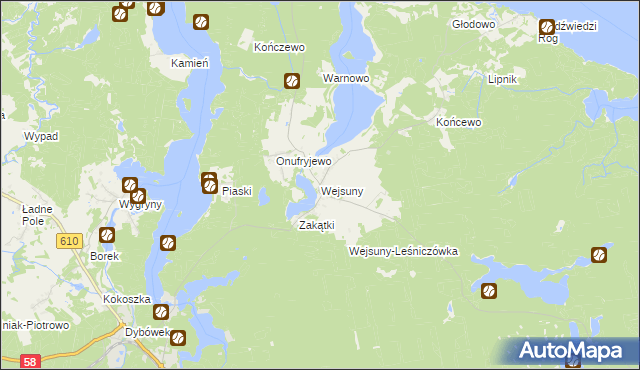 mapa Wejsuny, Wejsuny na mapie Targeo