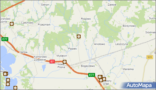 mapa Weklice, Weklice na mapie Targeo