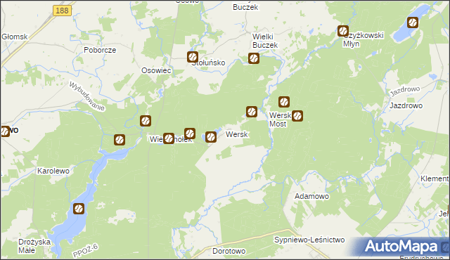 mapa Wersk, Wersk na mapie Targeo