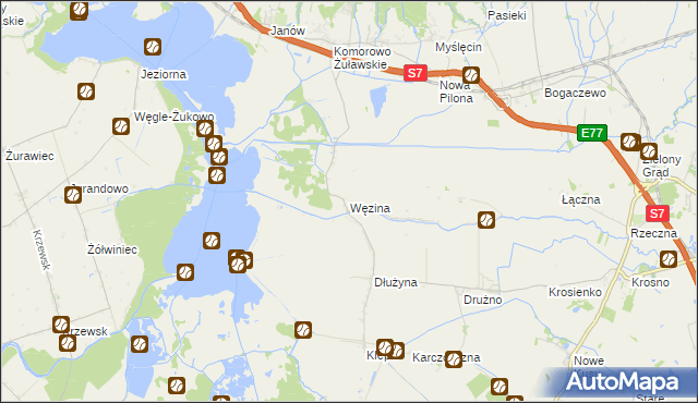 mapa Węzina, Węzina na mapie Targeo