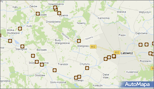 mapa Wielgolas gmina Latowicz, Wielgolas gmina Latowicz na mapie Targeo