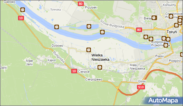 mapa Wielka Nieszawka, Wielka Nieszawka na mapie Targeo