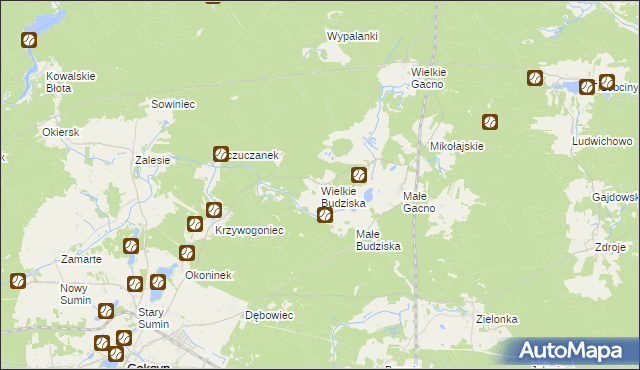 mapa Wielkie Budziska, Wielkie Budziska na mapie Targeo