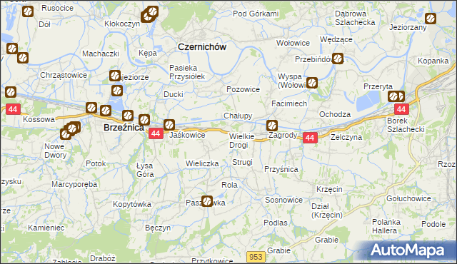 mapa Wielkie Drogi, Wielkie Drogi na mapie Targeo