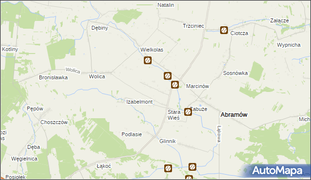 mapa Wielkie gmina Abramów, Wielkie gmina Abramów na mapie Targeo