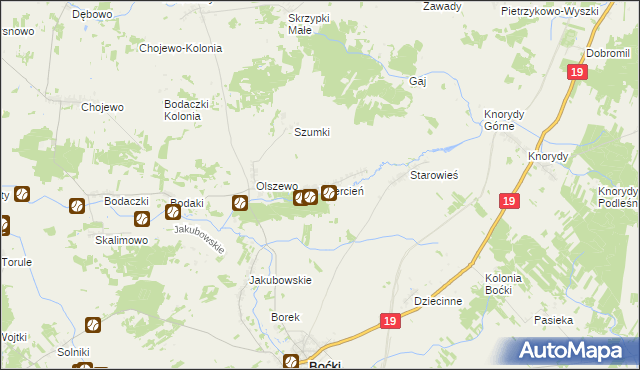 mapa Wiercień gmina Boćki, Wiercień gmina Boćki na mapie Targeo