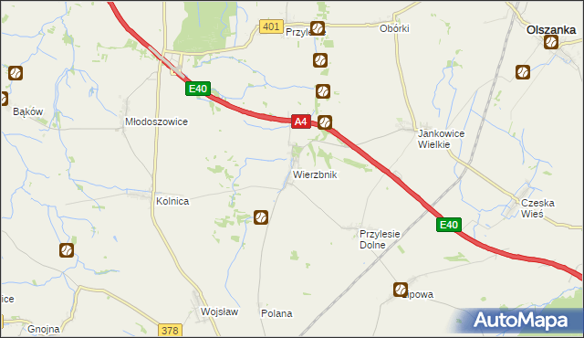 mapa Wierzbnik gmina Grodków, Wierzbnik gmina Grodków na mapie Targeo