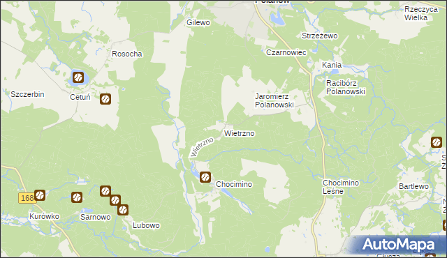 mapa Wietrzno gmina Polanów, Wietrzno gmina Polanów na mapie Targeo