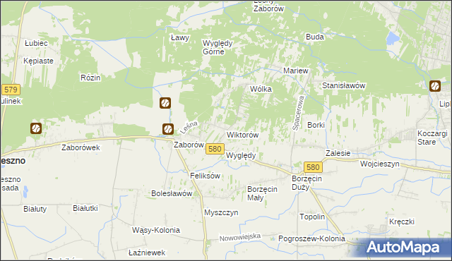 mapa Wiktorów gmina Leszno, Wiktorów gmina Leszno na mapie Targeo