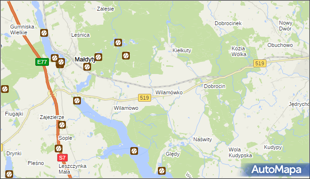 mapa Wilamówko, Wilamówko na mapie Targeo