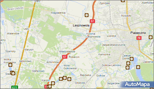 mapa Wilcza Góra gmina Lesznowola, Wilcza Góra gmina Lesznowola na mapie Targeo