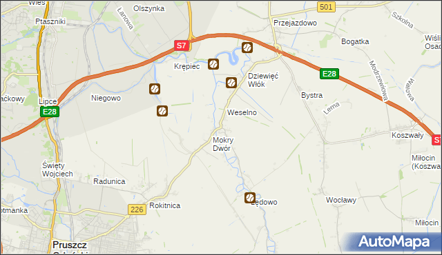 mapa Wiślina, Wiślina na mapie Targeo