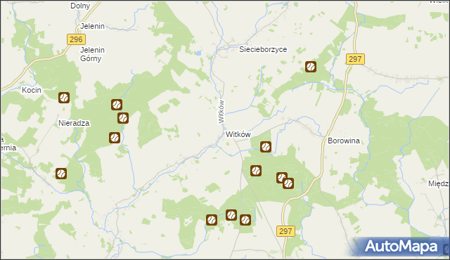 mapa Witków gmina Szprotawa, Witków gmina Szprotawa na mapie Targeo