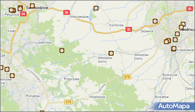 mapa Witoszów Górny, Witoszów Górny na mapie Targeo