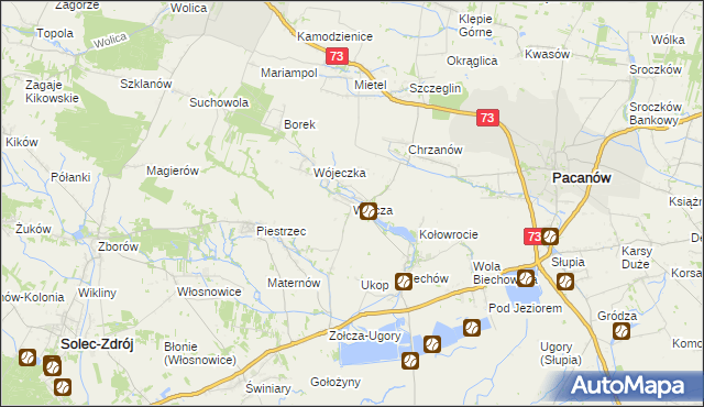 mapa Wójcza, Wójcza na mapie Targeo