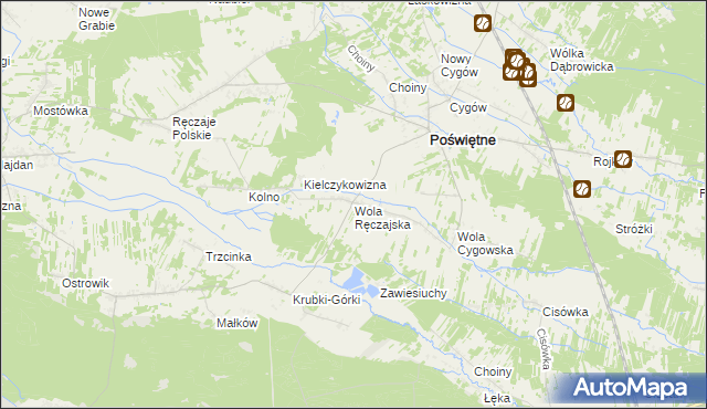 mapa Wola Ręczajska, Wola Ręczajska na mapie Targeo