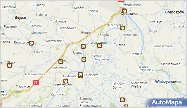 mapa Wola Rogowska, Wola Rogowska na mapie Targeo