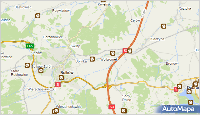 mapa Wolbromek, Wolbromek na mapie Targeo