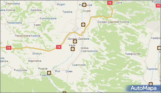 mapa Wólka Czarnostocka, Wólka Czarnostocka na mapie Targeo