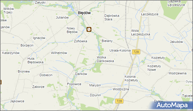 mapa Wólka Dańkowska, Wólka Dańkowska na mapie Targeo