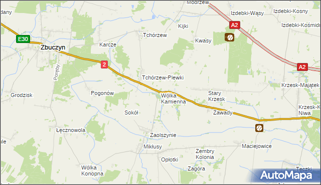 mapa Wólka Kamienna, Wólka Kamienna na mapie Targeo