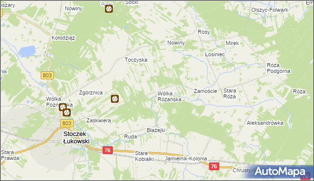 mapa Wólka Różańska, Wólka Różańska na mapie Targeo