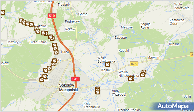 mapa Wólka Sokołowska, Wólka Sokołowska na mapie Targeo