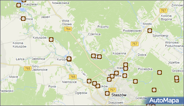 mapa Wólka Żabna, Wólka Żabna na mapie Targeo