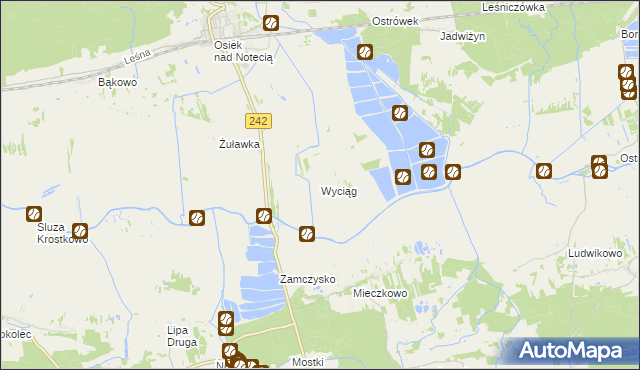 mapa Wyciąg, Wyciąg na mapie Targeo